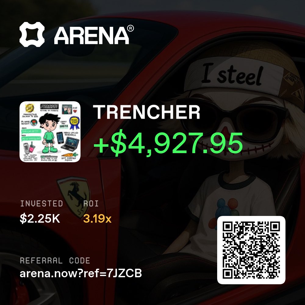 I haven’t dropped any CAs today. I just woke up and aped what was being talked about in the $lolzzz chats

Funny how that works $SRC #TRENCHER 

I LOVE THE ARENA <a href="/ARENA_EXCHANGE/">ARENA®</a> 

arena.now/?ref=LOLZZZ