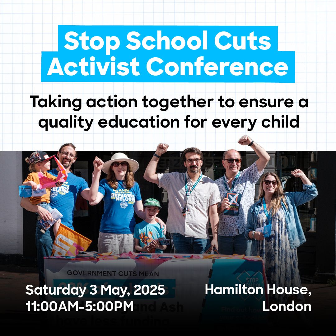 We’re bringing together supporters from across the country to build a stronger movement of support for our schools.

Can you join us 3 May in London? Reserve your free spot now → bit.ly/SchoolCutsConf…