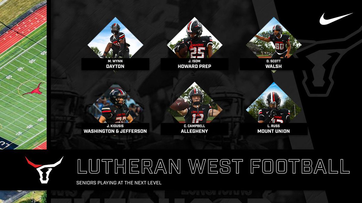Proud of our 2025 seniors!

Congratulations to these young men who are taking their talents to the next level to play college football. Your hard work, dedication, and leadership have left a lasting mark on our program.

Lutheran West Football — You’re part of something bigger.