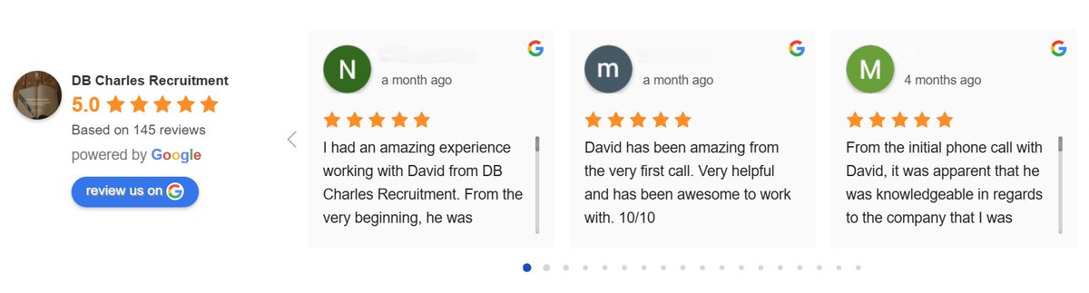 Never underestimate the power of reviews, not just for showing other clients &amp; candidates but it's vital to know what you do actually works and you aren't just operating with the blinkers on.