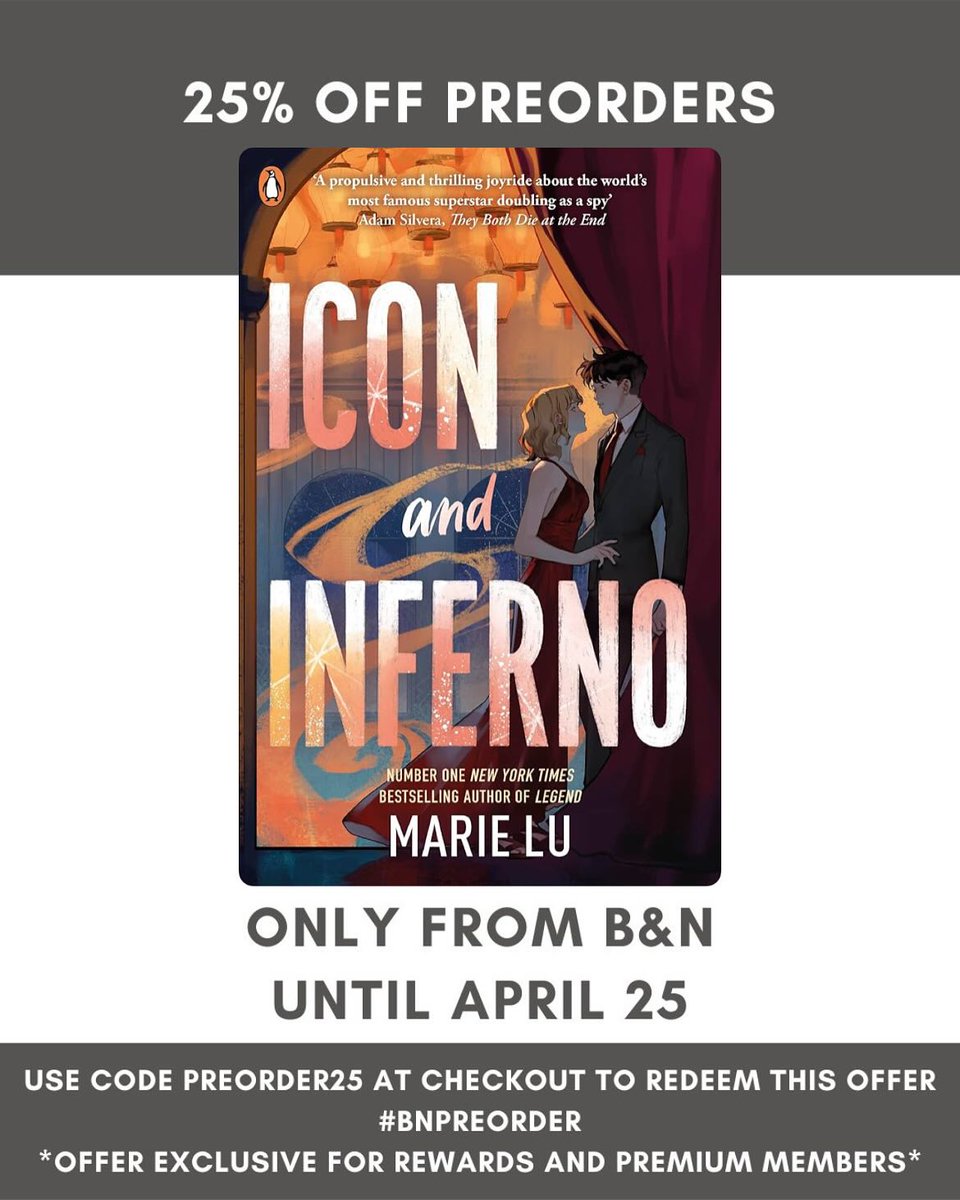 It’s 25% off preorder time at B&amp;N—perfect for grabbing RED CITY and the ICON AND INFERNO paperback!
Deal runs through 4/25, exclusive to B&amp;N members (+ extra 10% for Premium).
Links in bio! ❤️ #RedCity #IconAndInferno #BNPreorder