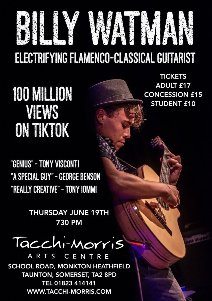 Taunton Somerset I'm coming down to see you in June! Grab your tickets! #Taunton #Somerset #TauntonMusic #TacchiMorrisArtsCentre #TMAC #WestCountry #LiveMusicTaunton #GuitarStar #TauntonUK #TauntonEvents #TauntonUK

tacchi-morris.com/billy-watman/