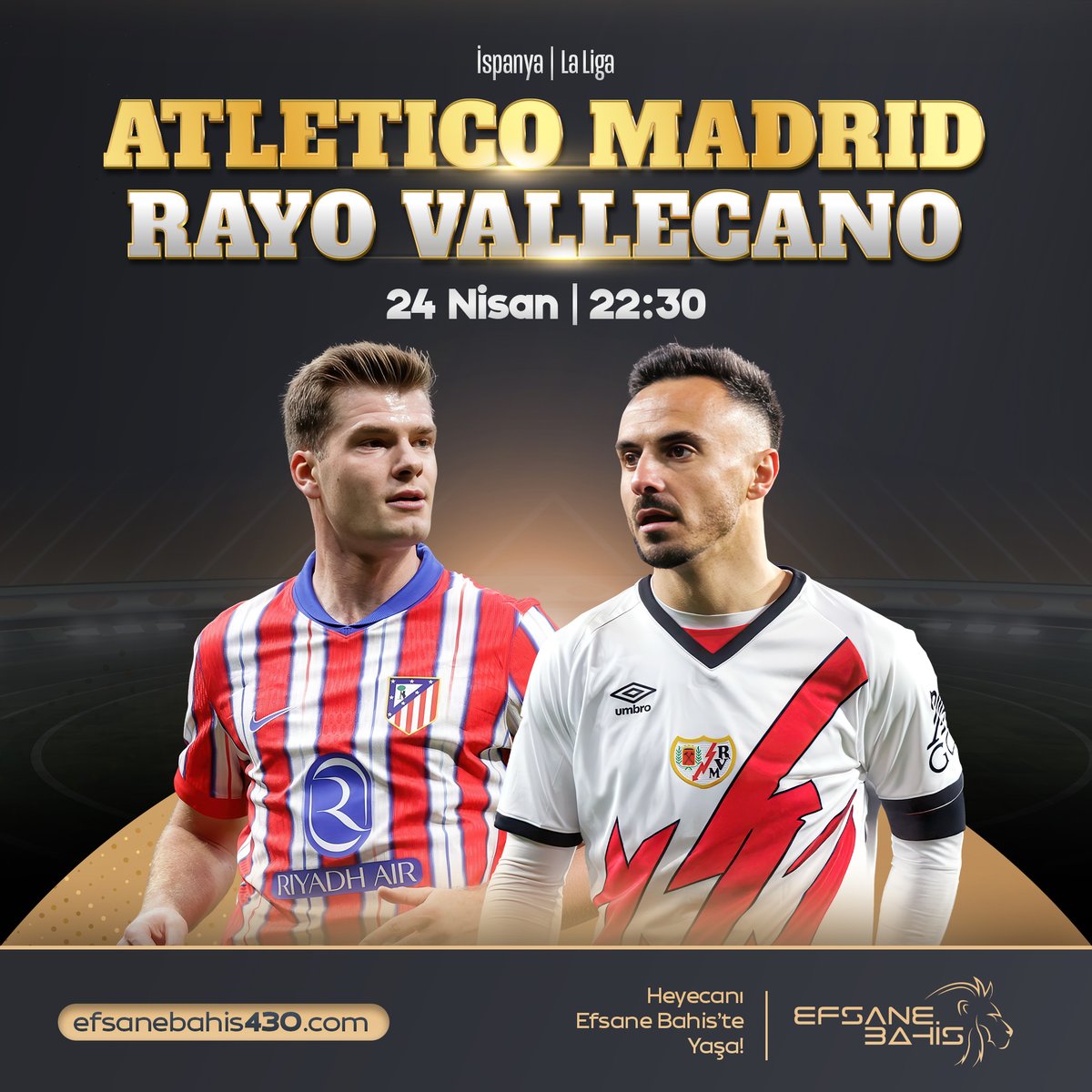 Efsane Bahis'le Perşembe Bülteninde Efsane Karşılaşmalar Sizlerle!

 ⚽️#Trabzonspor  - #Göztepe
⚽️#AtleticoMadrid  -  #RayoVallecano

 Efsane Oranlarla Bahis Almak İçin:efsanebahis430.com