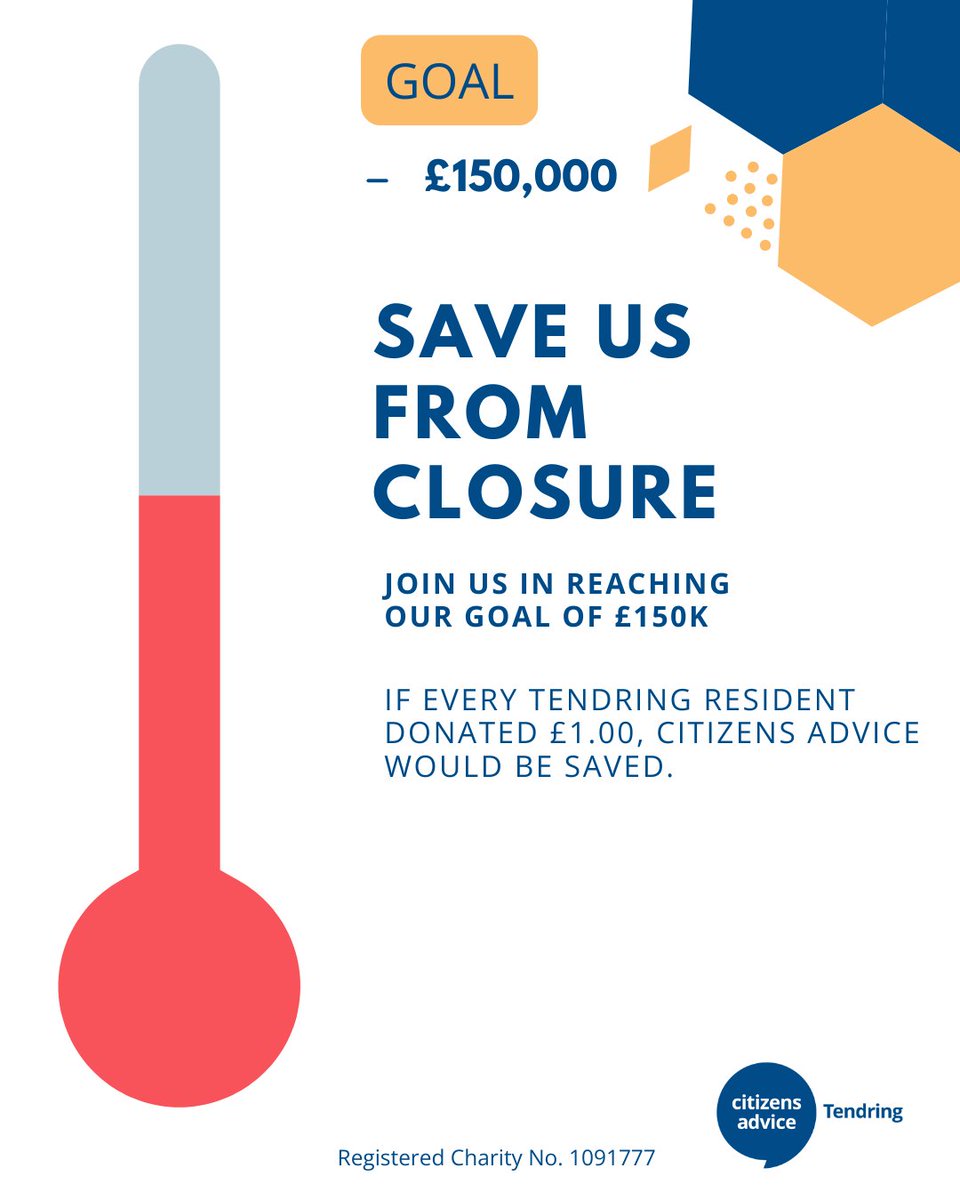 📢 Every £1 makes a difference!
We’re working hard to keep Citizens Advice Tendring open — but we urgently need your support.
💙 Just £1 could help keep our free advice service running for the community.

💻 Online – PayPal: paypal.com/fundraiser/cha…
