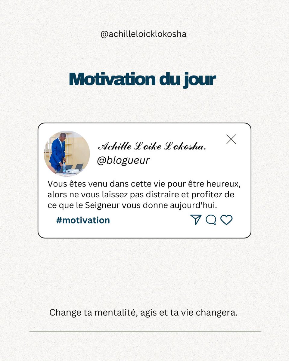 Vous êtes venu dans cette vie pour être heureux.

C’est une vérité profonde, une mission essentielle inscrite dans votre existence.

Le bonheur n’est pas un idéal lointain ni un privilège réservé à certains, mais un droit que vous avez reçu dès votre naissance.