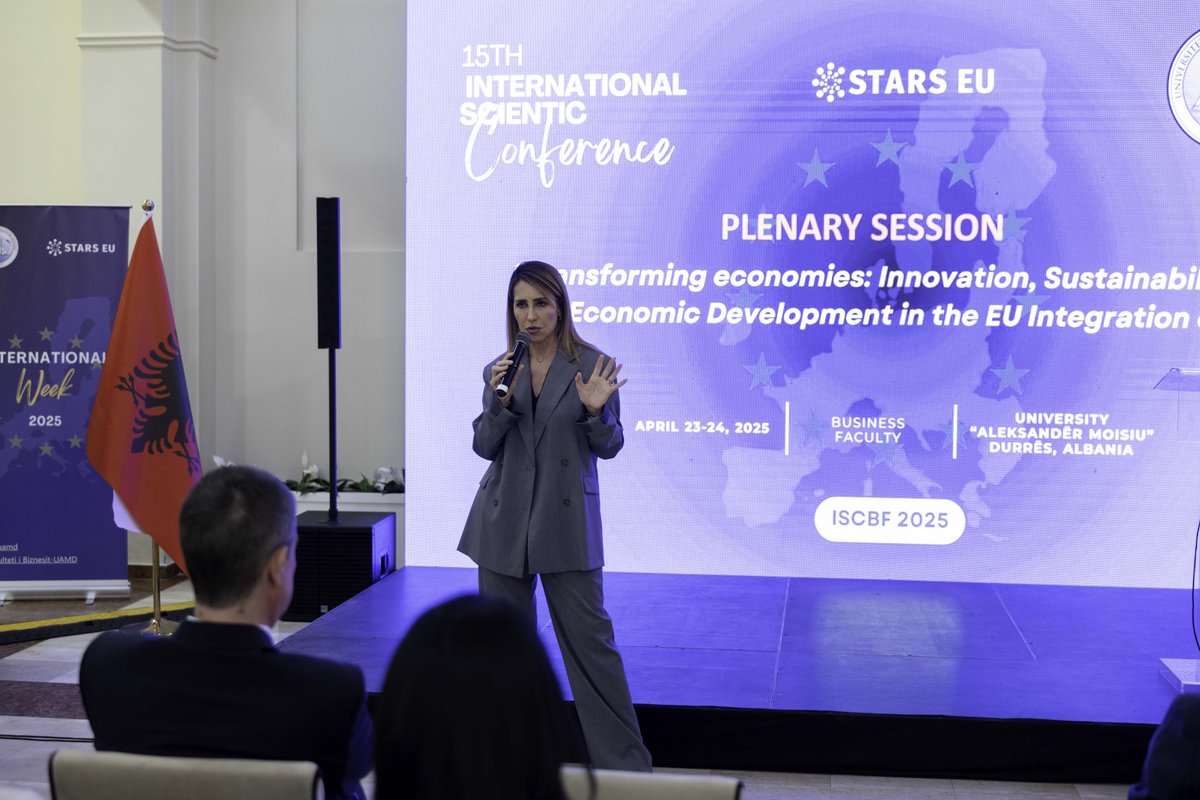 MajlindaBregu's tweet photo. Yesterday invited as a keynote speaker at #aleksandermoisiu University in Durres I spoke about transformation, 🇪🇺 and governance.
And I asked 3 questions we can no longer avoid:
1.Are we ready for the new job market?
2.What kind of future do we want to enter—as equals?
3.Are we building institutions that last?
A 🧵