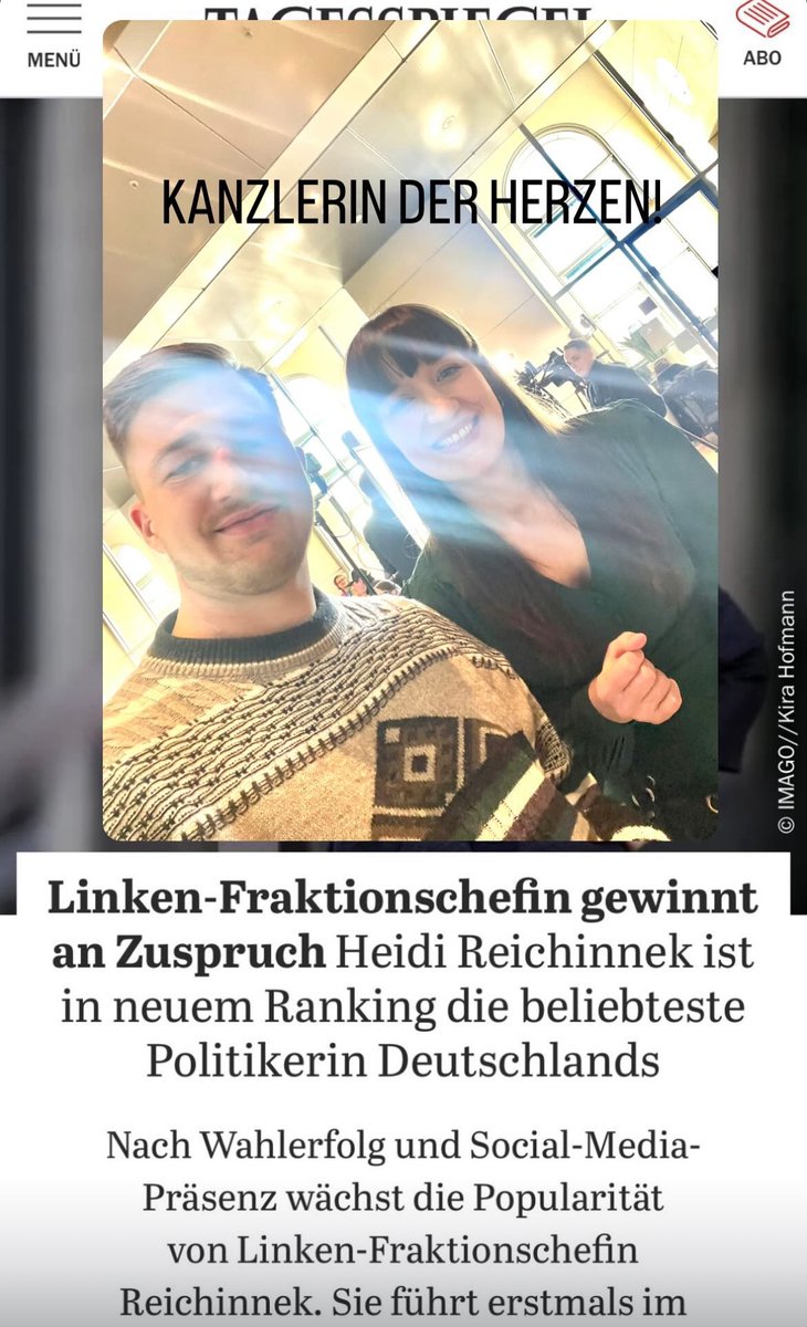 Einfach die #kanzlerin der Herzen 
#heidi #Reichinnek #dielinke #kanzler