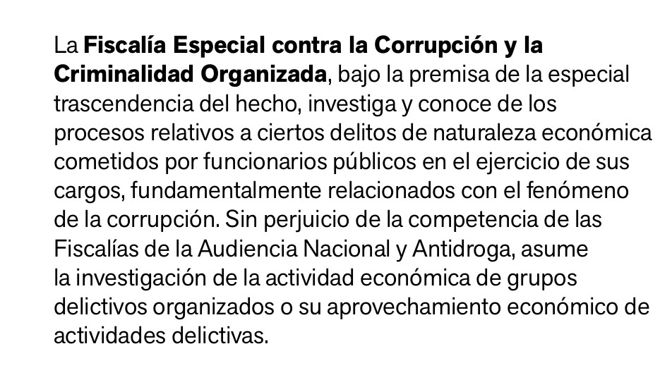 ⚖️ ¿Cuáles son las Fiscalías especiales? ¿Por qué lo son tanto la Fiscalía Antidroga como la Fiscalía Anticorrupción?

➡️ Toda la información del Ministerio Fiscal, disponible en español, inglés y francés.

🔗 fiscal.es/documents/2014…