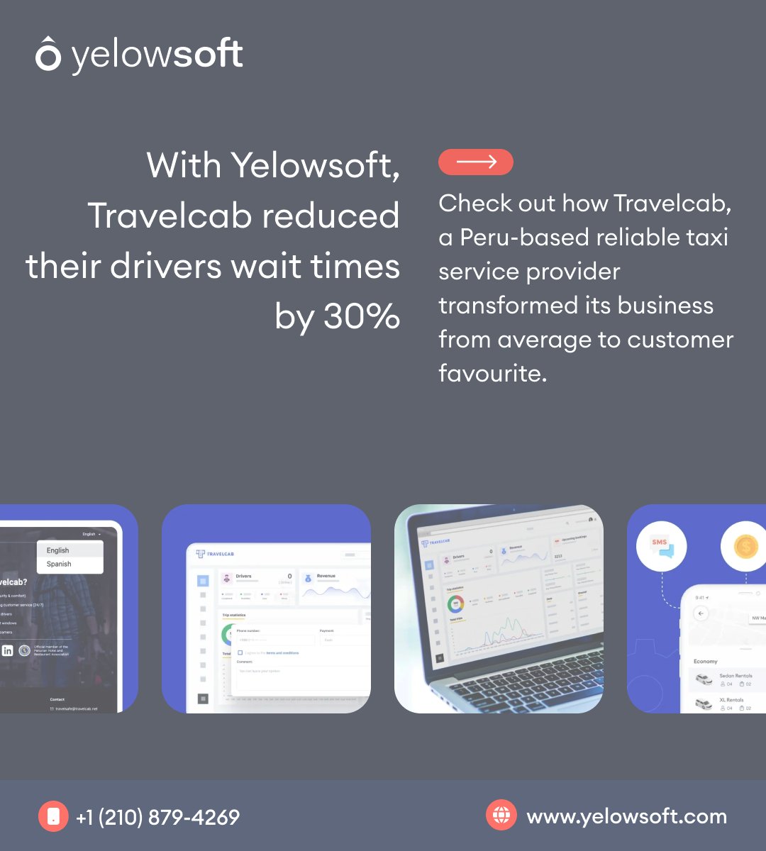 yelowsoft's tweet image. From Average to Outstanding! Yelowsoft helped Travelcab, a leading taxi service in Peru, revolutionize its business by boosting efficiency and enhancing customer experience!

Read our casestudy: yelowsoft.com/case-studies/t…

#TaxiDispatchSoftware #CabDispatchSystem