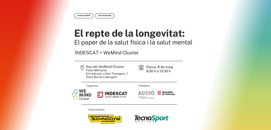 🚀 𝗖𝗼𝗺 𝗽𝗼𝗱𝗲𝗺 𝘃𝗶𝘂𝗿𝗲 𝗺𝗲́𝘀 𝗶 𝗺𝗶𝗹𝗹𝗼𝗿?
💡 El repte de la longevitat no només és viure més anys, sinó fer-ho amb salut física i mental. I aquest serà el focus de la jornada “El repte de la longevitat: el paper de la salut física i la salut mental”, exclusiva per