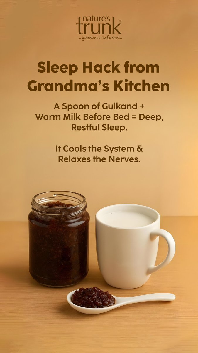 Natures_Trunk's tweet photo. 😴 Sleep like a baby with Grandma’s age-old secret!
Just 1 spoon of Gulkand + warm milk = deep, dreamy, natural sleep.
✨ No pills. No chemicals. Just good ol' Ayurveda.
#SleepHack #AyurvedaLifestyle #GulkandMagic #NaturalSleepAid
#DesiRemedy #GrandmasWisdom #HolisticLiving # https://t.co/gLUVS9AIwO