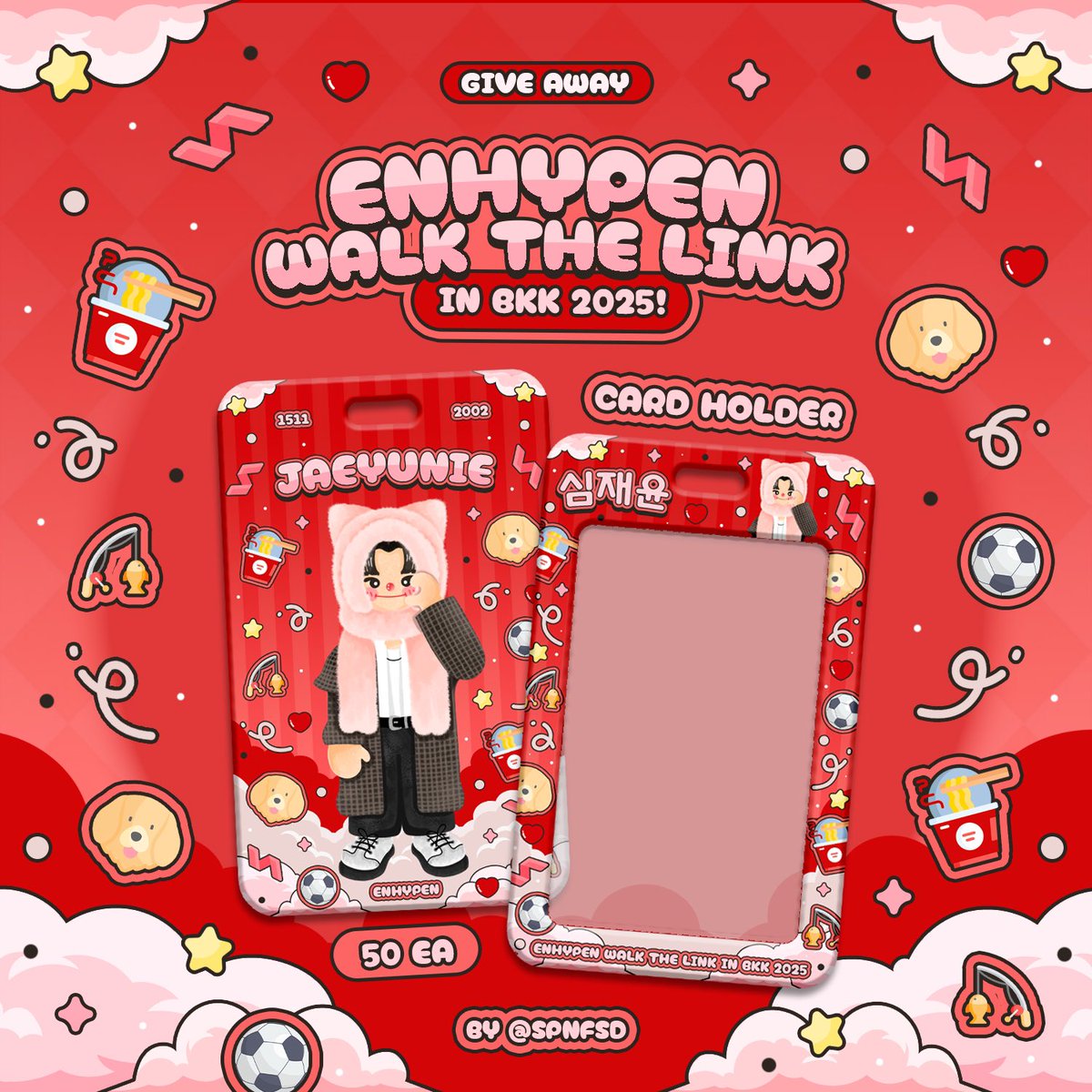 pls kindly rt 💕 🎀 ￼

giveaway for Thai Engene

ᥫ᭡. Card holder 50 sets 

🗓️date : 21/06/25 | time : tba
location : rajamangala stadium

rt + show this tw
#WALKTHELINE_IN_BANGKOK

| pls dm me if you want for exchange 💕

#ENHYPEN #WALKTHELINE_IN_BKK #ตลาดนัดENHYPEN