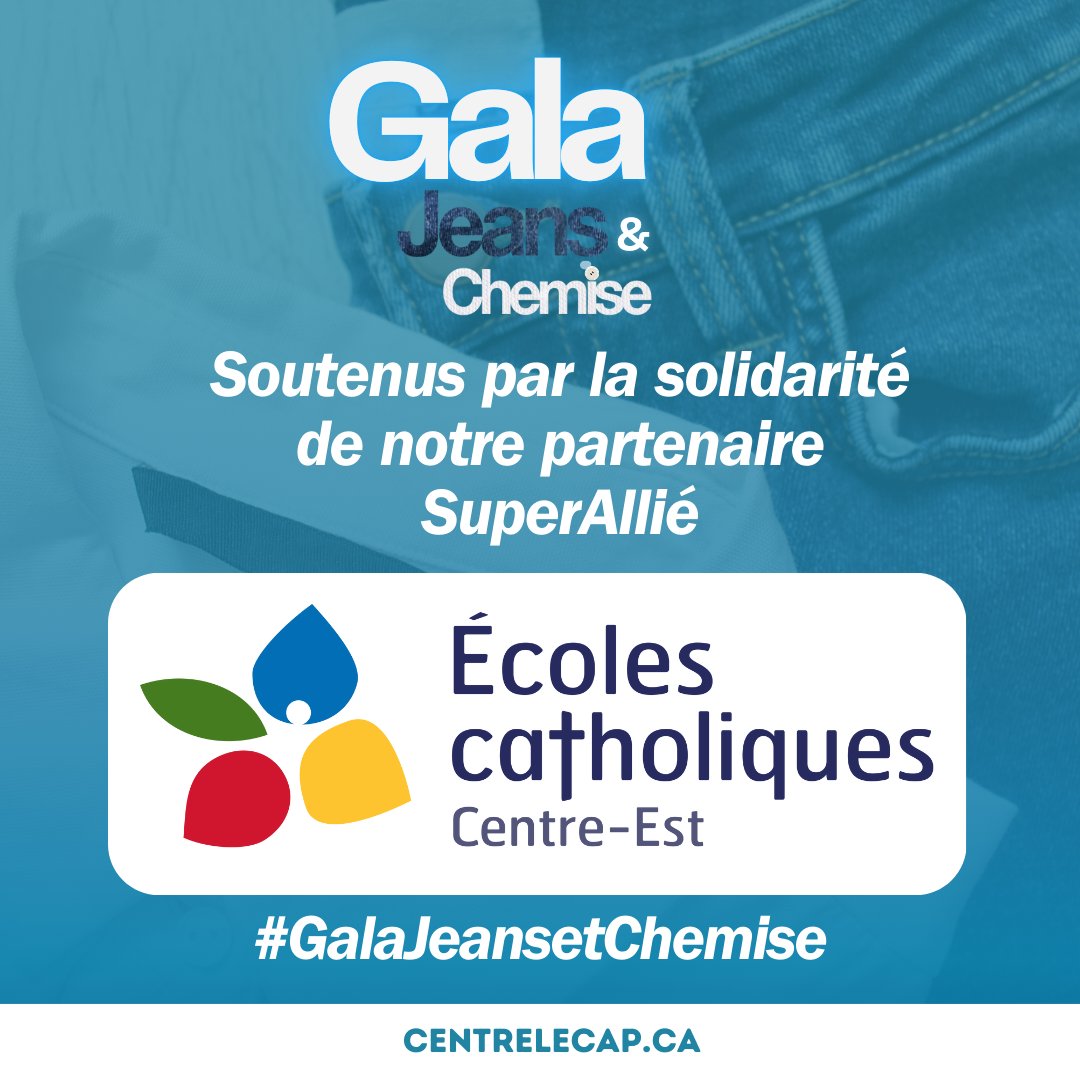 Le <a href="/ecolecatholique/">CECCE</a> , avec son profond ancrage dans la réussite éducative et humaine des jeunes, est bien plus qu’un réseau d’écoles : c’est un pilier de la francophonie dans notre région.🌟
🙏Merci au <a href="/ecolecatholique/">CECCE</a> de soutenir notre #galajeansetchemise  et, par le fait même,