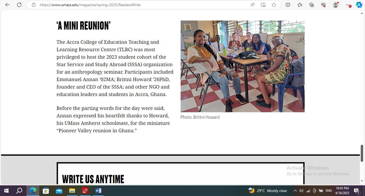 Accra College of Edu. T.L.R.C. (@accemakers) on Twitter photo <a href="/AcCE_62/">ACCRA COLLEGE OF EDUCATION</a> "A Mini Reunion" goes to #press at <a href="/UMassAmherst/">UMass Amherst</a> ➡️:umass.edu/magazine/sprin…
T-TEL's Executive Director, Mr Robin Todd <a href="/robinedwardtodd/">Robin Todd</a>🇬🇭 simply says: "Very nice" after having a read! Thanks, Robin <a href="/TTELGhana/">Transforming Teaching, Education & Learning</a>! <a href="/AcCE_62/">ACCRA COLLEGE OF EDUCATION</a> "A Mini Reunion" goes to #press at <a href="/UMassAmherst/">UMass Amherst</a> ➡️:umass.edu/magazine/sprin…
T-TEL's Executive Director, Mr Robin Todd <a href="/robinedwardtodd/">Robin Todd</a>🇬🇭 simply says: "Very nice" after having a read! Thanks, Robin <a href="/TTELGhana/">Transforming Teaching, Education & Learning</a>!