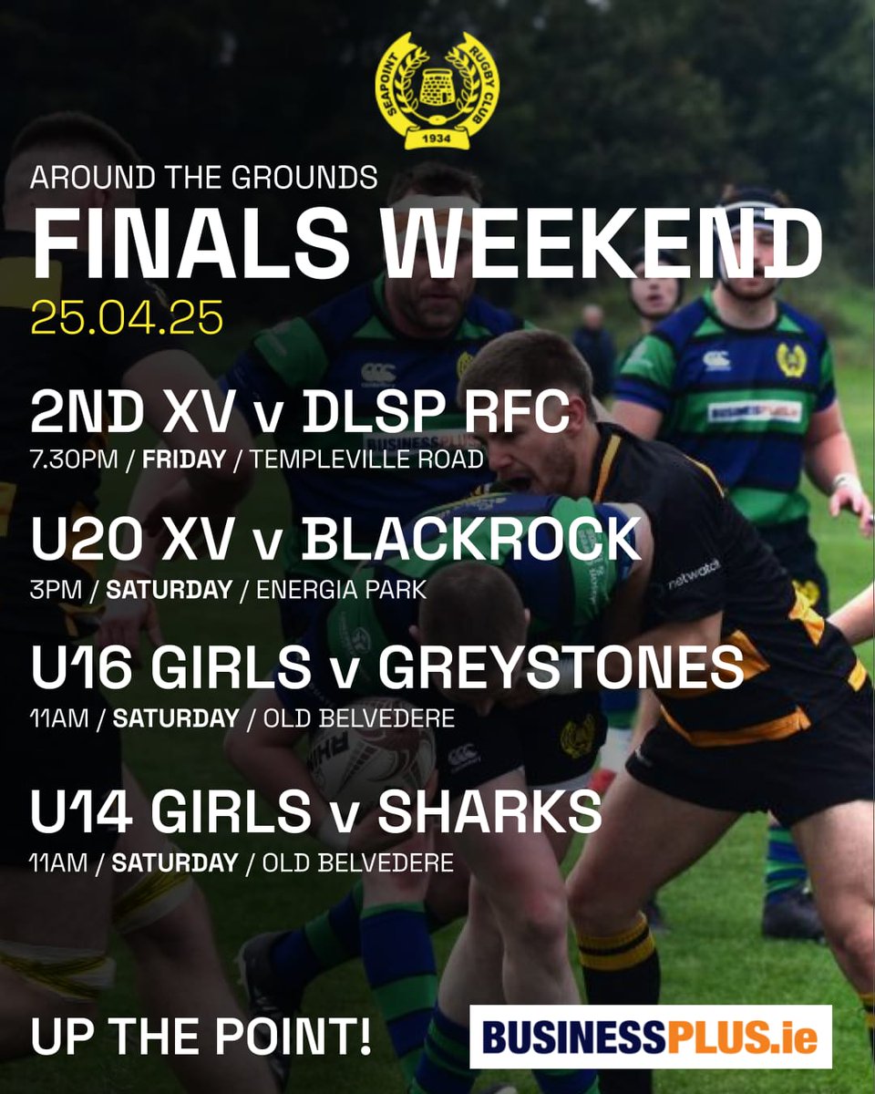 Big finals weekend at Seapoint again this weekend!! All supporters welcome and hugely apreciated!!! 🖤💙💚