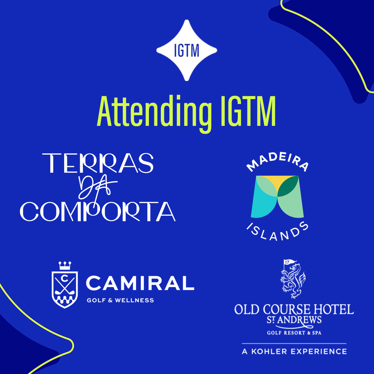 Joining us in Cannes this October... 🤩

IGTM is pleased to announce the following high-end luxury golf courses and travel resorts will be exhibiting at this year's conference:

✅ Terras Da Comporta
✅ Ponto do Pargo
✅ <a href="/OldCourseHotel/">Old Course Hotel</a>
✅ <a href="/Camiral_/">CAMIRAL</a>

igtmarket.com
