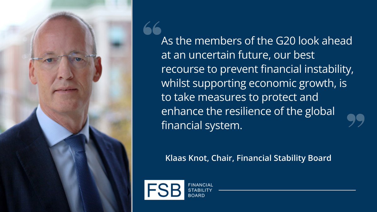 The FSB (@finstbboard) on Twitter photo In his final letter to the G20 as FSB Chair, <a href="/KlaasKnot/">Klaas Knot</a> underscores that collaboration and international cooperation remain critical to addressing global financial stability challenges #G20SouthAfrica. bit.ly/444EWQL In his final letter to the G20 as FSB Chair, <a href="/KlaasKnot/">Klaas Knot</a> underscores that collaboration and international cooperation remain critical to addressing global financial stability challenges #G20SouthAfrica. bit.ly/444EWQL