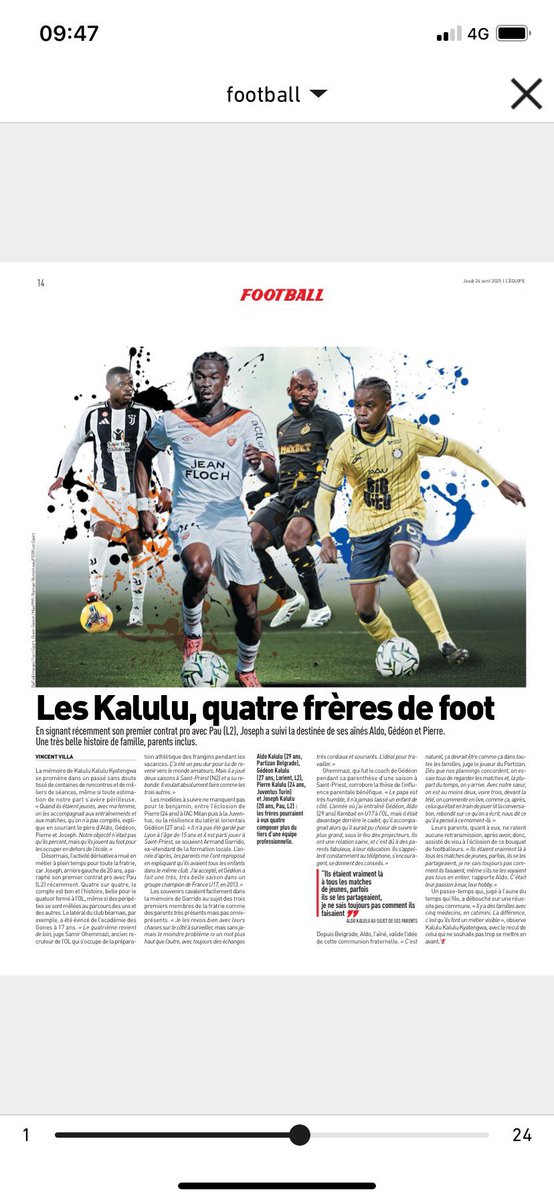 C’est beau de vouloir parler des Kalulu.
Mais encore faut-il savoir qui est qui…
Quelle crédibilité donnez vous à l’article avec ce genre d’image à l’appuie ? 
Allez, on révise un peu les bases les gars, à moins que Darlin soit un Kalulu je sais pas 🤷🏾‍♂️ <a href="/lequipe/">L'ÉQUIPE</a>