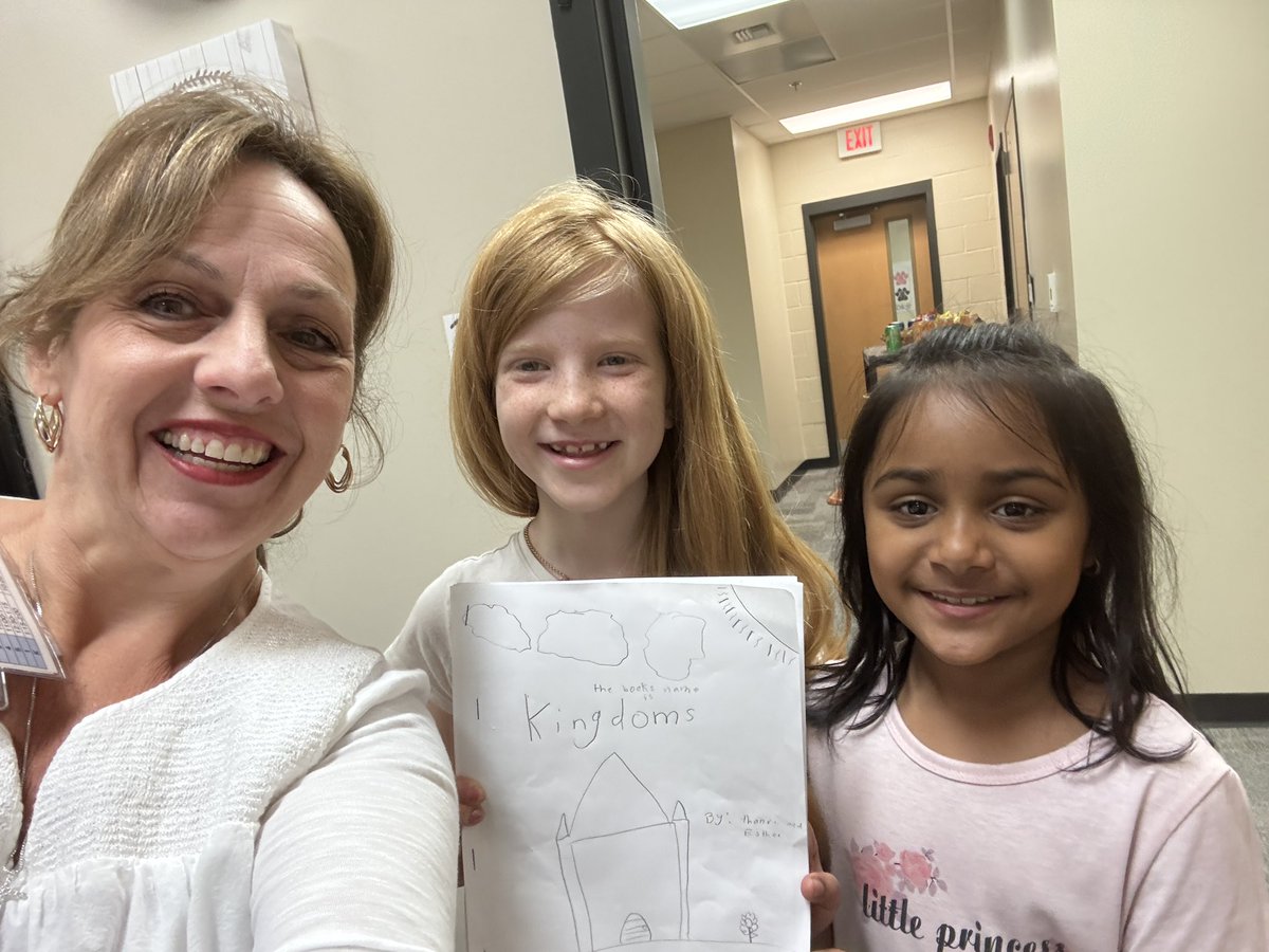 What a treat!  These two second graders came to read their latest “book” to me!  #proudAP
