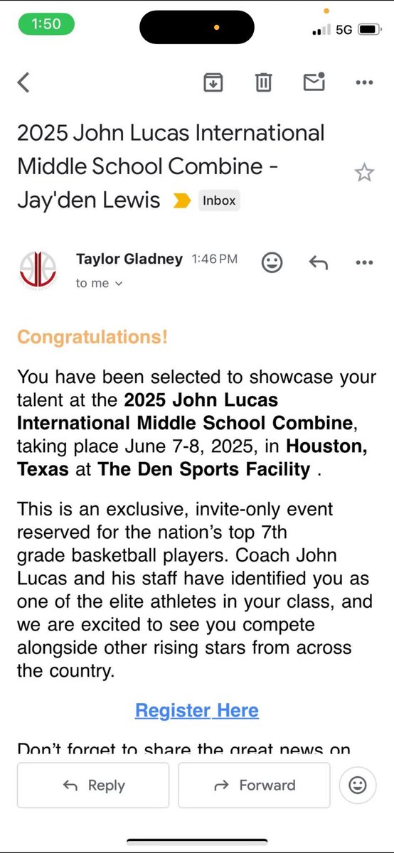 Congratulations to our very own Jay’den Lewis aka “Stank” for being recognized as one of the nations top 7th grader, while being invited to the legendary John Lucas camp for the Nations top middle schoolers! #CamdenHoops