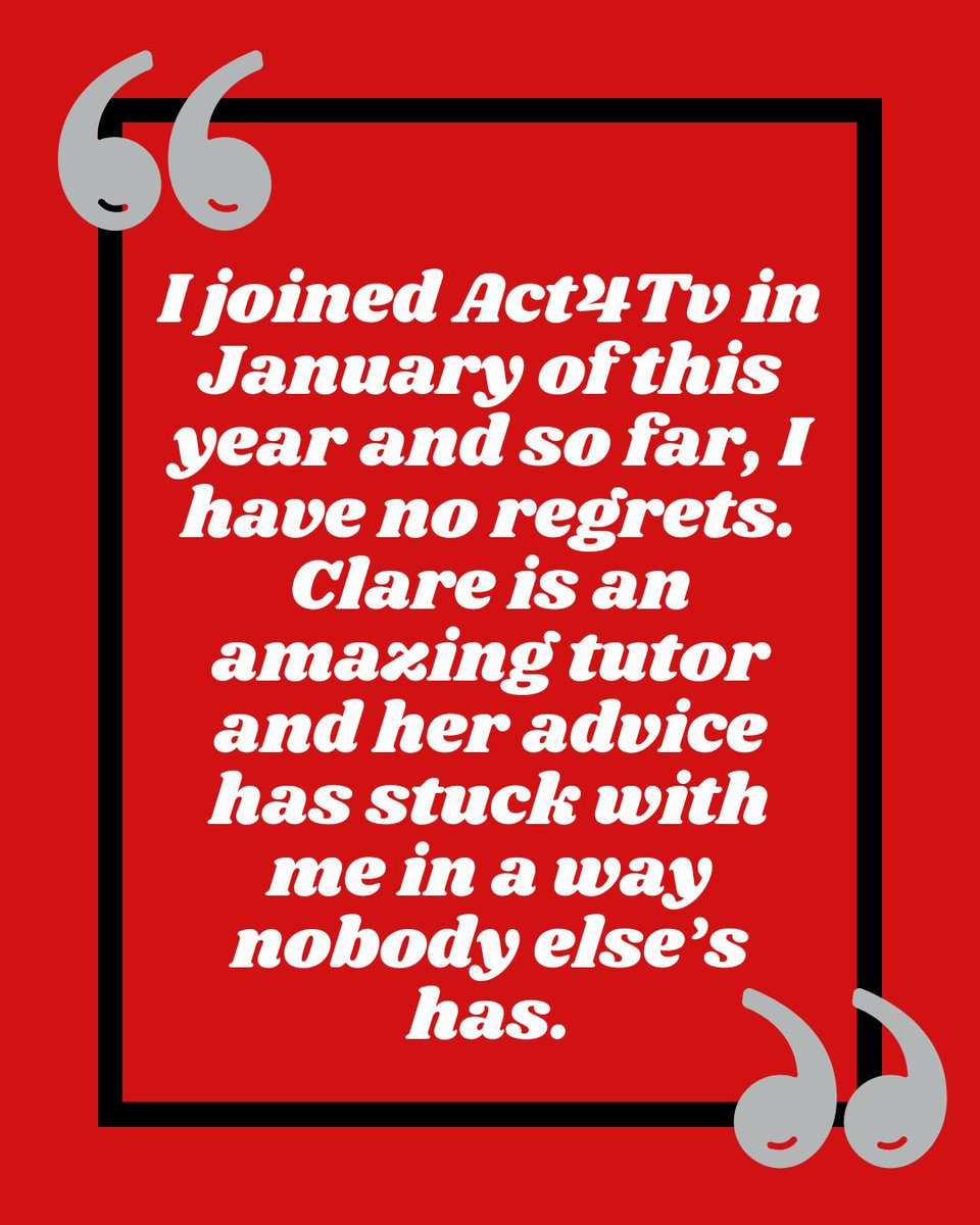 ❤️ We’ve been feeling the love lately 🥹

Here’s just a small selection of kind words from our amazing students in Manchester, Liverpool &amp; Leeds! 

From supportive tutors to challenging scene work and safe spaces to grow - your feedback means the world to us 🌍 🎬 

#act4tv