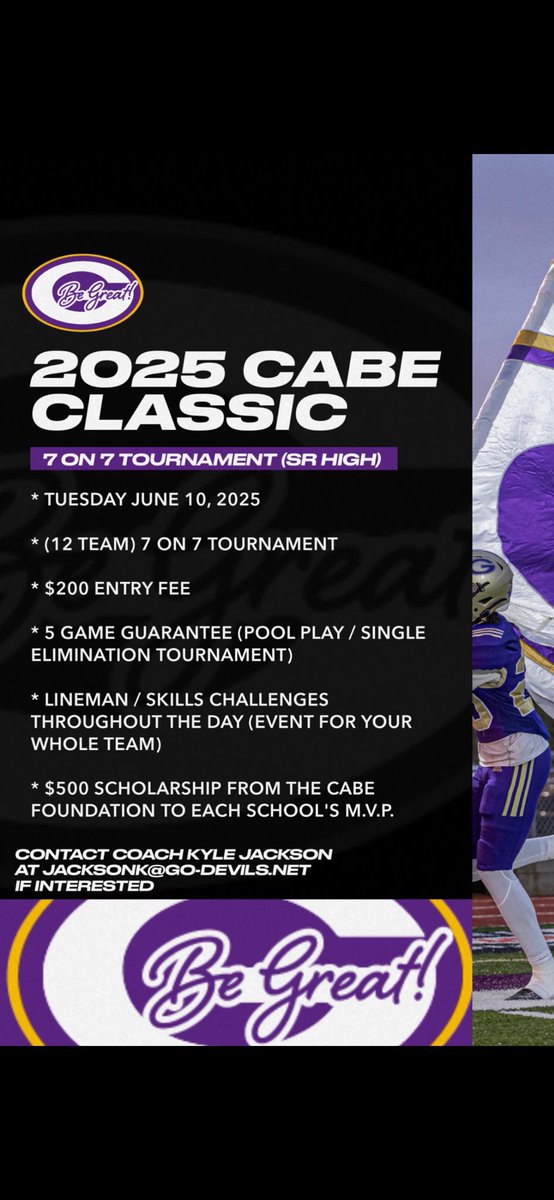 GREAT opportunity for schools and kids to earn a scholarship and improve their skills this summer through competition! Always thankful to Anita Cabe and Cabe Foundation for their support!