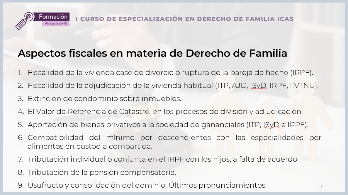José María Salcedo (@jm_salcedo) on Twitter photo #SalcedoFormación | 👨🏫 Aspectos fiscales en materia de Derecho de Familia
📢 Este lunes 28 de abril, de 17 a 20 horas, intervendré en el I Curso de Especialización en Derecho de Familia de <a href="/ICASEVILLA/">Ilustre Colegio de Abogados de Sevilla</a>, para hablar sobre Derecho Tributario. Muchas gracias por la confianza.
🎯 #SalcedoFormación | 👨🏫 Aspectos fiscales en materia de Derecho de Familia
📢 Este lunes 28 de abril, de 17 a 20 horas, intervendré en el I Curso de Especialización en Derecho de Familia de <a href="/ICASEVILLA/">Ilustre Colegio de Abogados de Sevilla</a>, para hablar sobre Derecho Tributario. Muchas gracias por la confianza.
🎯