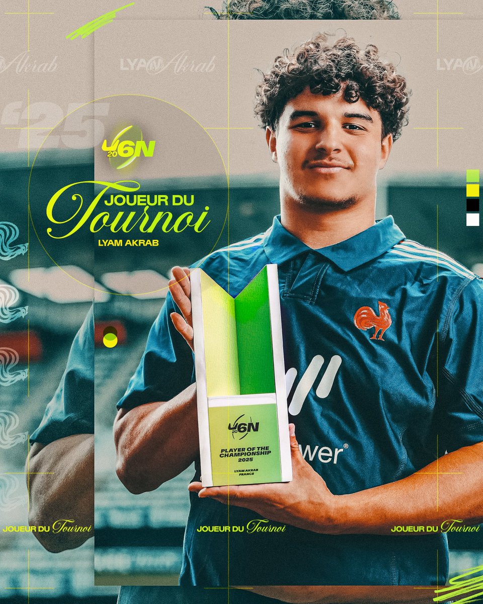 🌟 𝗝𝗢𝗨𝗘𝗨𝗥 𝗗𝗨 𝗧𝗢𝗨𝗥𝗡𝗢𝗜 🌟

7 essais et le titre avec les Bleuets, Lyam Akrab est élu Joueur du Tournoi U20 2025 🏆

#SixNationsRugby