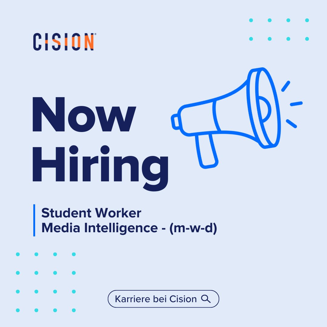 📢 Werkstudent*in gesucht! Cision in Frankfurt sucht Unterstützung im Bereich Media Intelligence. 🔍 Analysiere Medien, erstelle Reports &amp; arbeite flexibel im internationalen Team. Jetzt bewerben: job-boards.eu.greenhouse.io/cision/jobs/45…