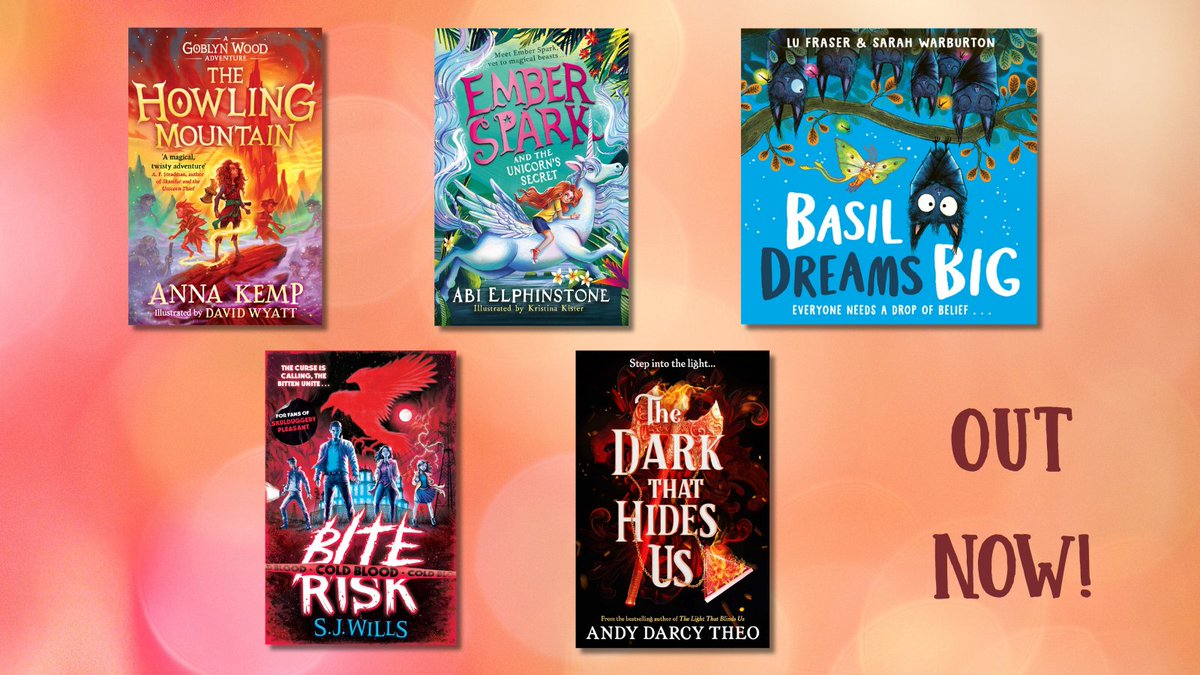 It's publication day! 🎉 📖 

Out today 👇
- The Howling Mountain by Anna Kemp and Illustrated by David Wyatt
- Ember Spark and the Unicorn's Secret by Abi Elphinstone and Illustrated by Kristina Kister 
- The Dark That Hides Us by Andy Darcy Theo
- Bite Risk: Cold Blood by S.J.