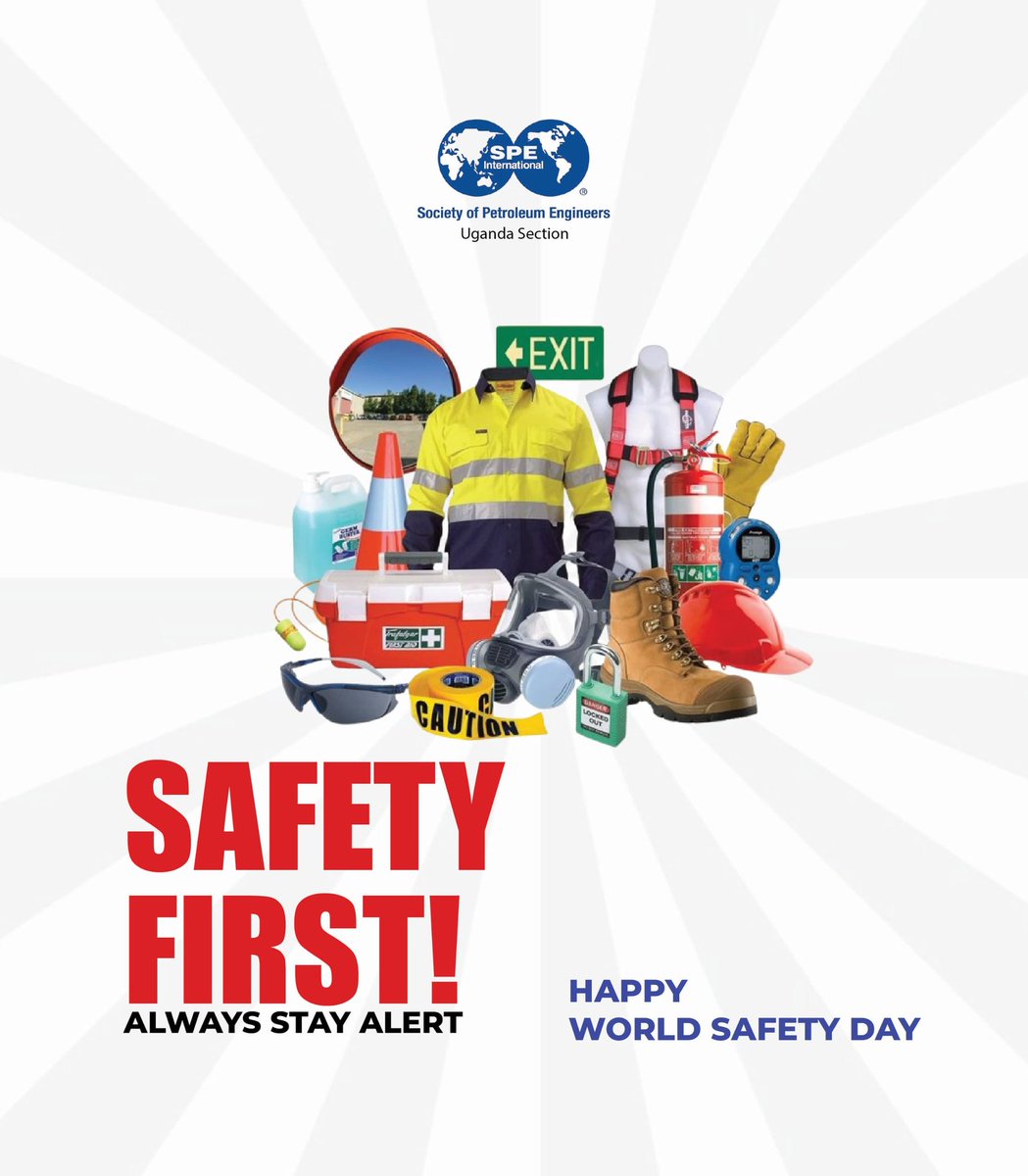 SpeUganda's tweet photo. Safety is not just a goal, it's a responsibility!
SPE Uganda urges everyone to take proactive steps towards creating a safer environment.
 Happy World Safety Day https://t.co/ZFYxRPHPni