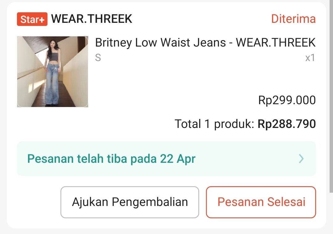 wts new pl (bener bener belum dipake, baru dtg beberapa hari lalu) wear threek low waist jeans sz S 
240k aja ada diskon shopee vid juga boleh nego! 
rep/dm if interested ya