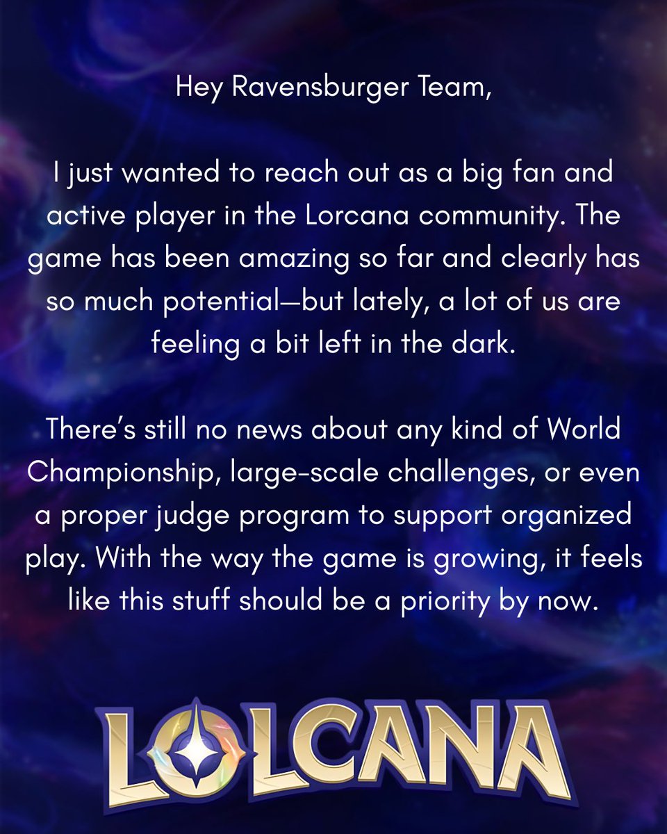 Magichubert's tweet image. No meme today!
Please read, like and share if you feel the Same way.
#lorcana #lorcanatcg #lorcanade #lorcanadach #lorcanadisney #lorcanamemes 
@coflorcana @LorcanaFanatics