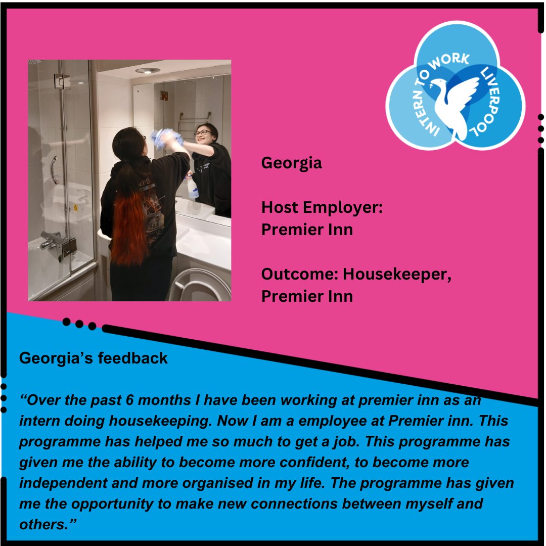 Meet Georgia.

We're pleased to share that Georgia has culminated her program with an offer of paid work at <a href="/premierinn/">Premier Inn</a>  Inn.

Congratulations Georgia - this is so well deserved!