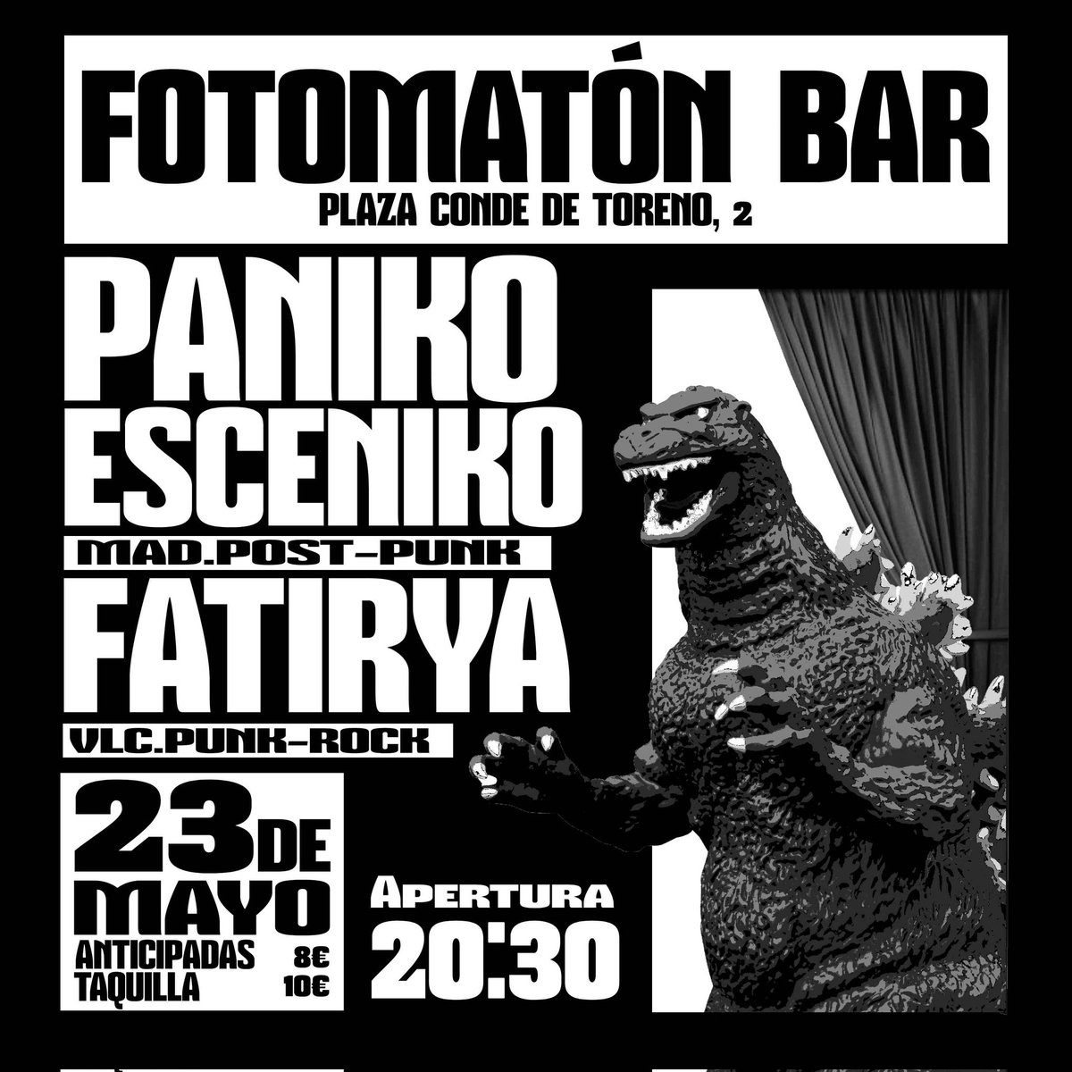 🩸 IMPORTANTE 🩸

🌐 EL 3 DE MAYO SUBIMOS A BARCELONA CON PIZARNIK Y TRAEME FLORES.

🎟️ Entradas en taquilla

🌐 EL 23 DE MAYO TOCAMOS EN FOTOMATÓN CON FATYRIA.

🎟️ mutick.com/e/entradas-pan…
