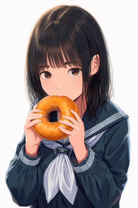 生成AIでご飯食べてる姿を生成すると,大体クソデカいものを頬張る感じになり,なんとも言えない愛おしさを覚える----Made with NovelAI V4.5 Curated (currently in closed testing) 