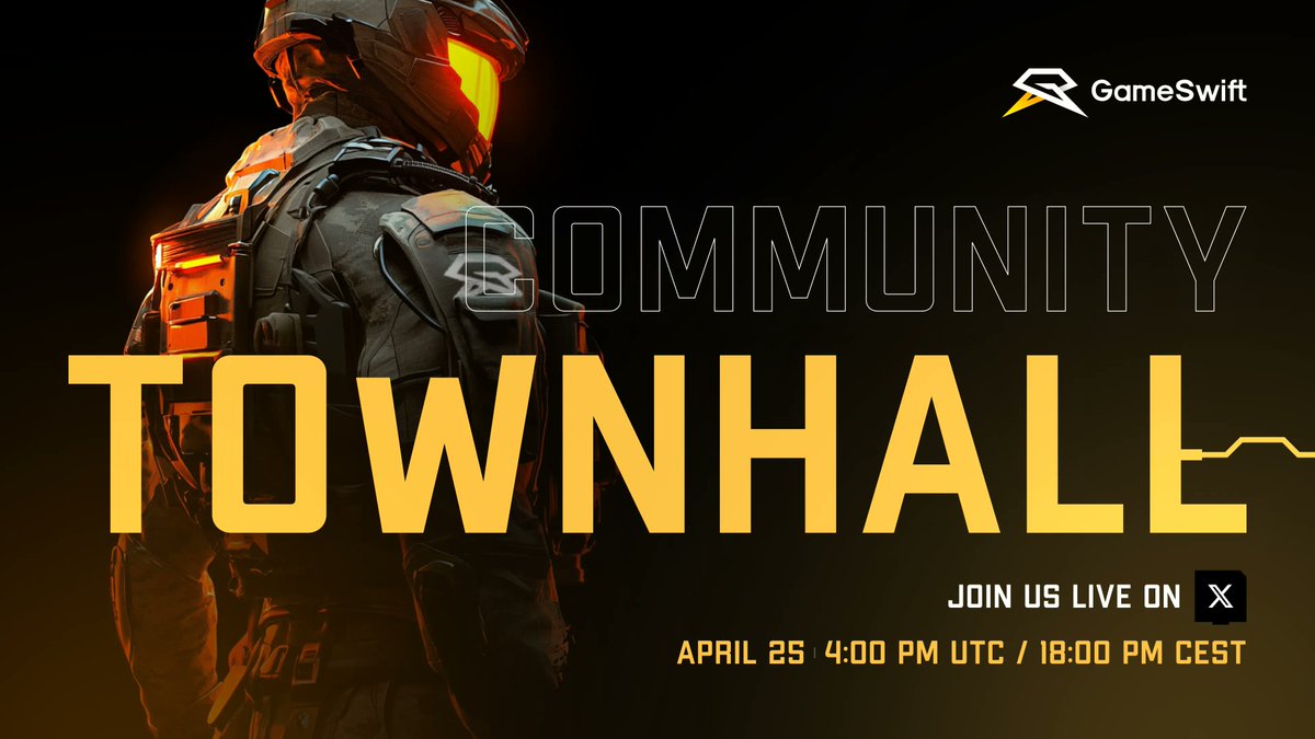 Join us for the GameSwift Community Townhall - April 25 at 4 PM UTC.

Where? Right here on X Livestream!

Pan Paragraf will be live with our community to provide updates on the state of the project, vision for the future, and answer your questions!

See you in the Townhall! Let’s
