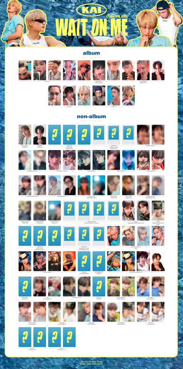 EXO's photocard lists | ot9 on X: 