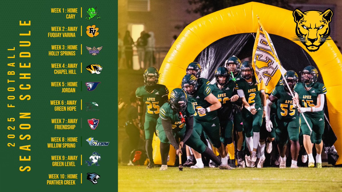 Mark your calendars and come out and support the Cougars this Fall!