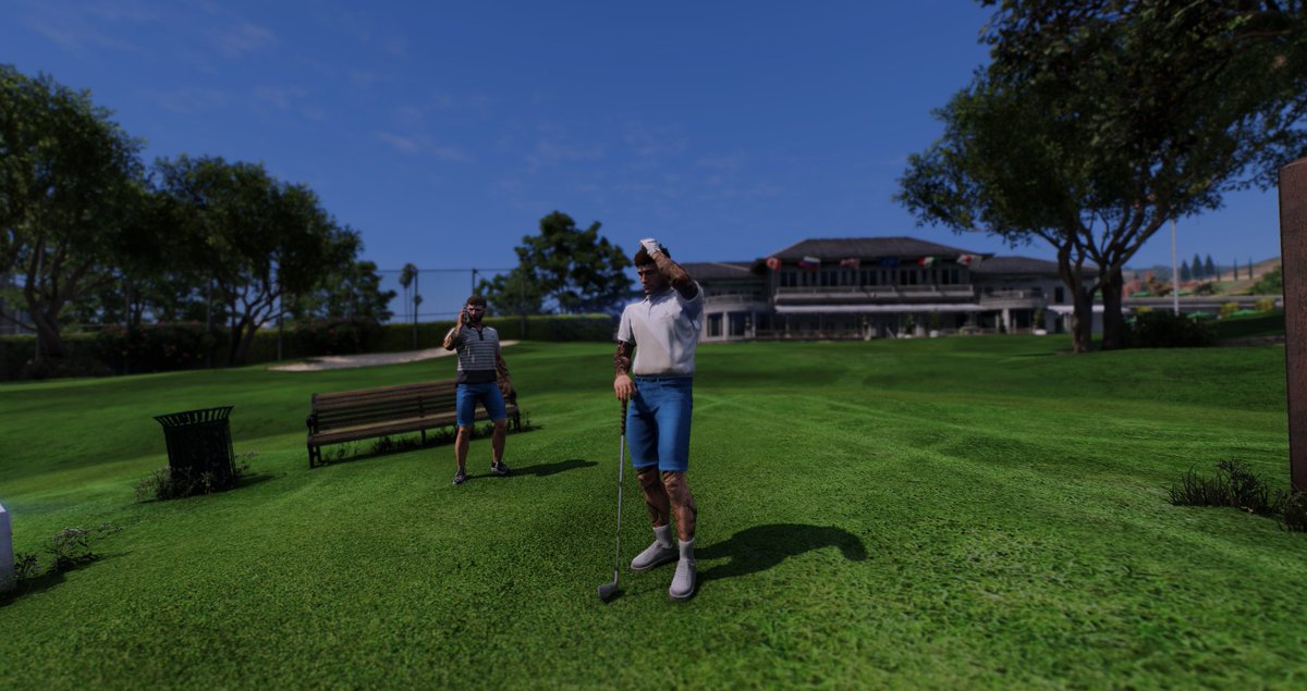auspireroleplay's tweet photo. Beautiful evening for golf. Skill? Definitely questionable. Vibes? Immaculate. They definitely didn't get a hole in one. ⛳

📷 Photo Credit: A. Santore Civ-1 and J. Walker Civ-3

#fivem #fivemroleplay #gtav #gtarp #auspire #auspireroleplay #arp #fivemcommunity https://t.co/jwIg5SaGDv