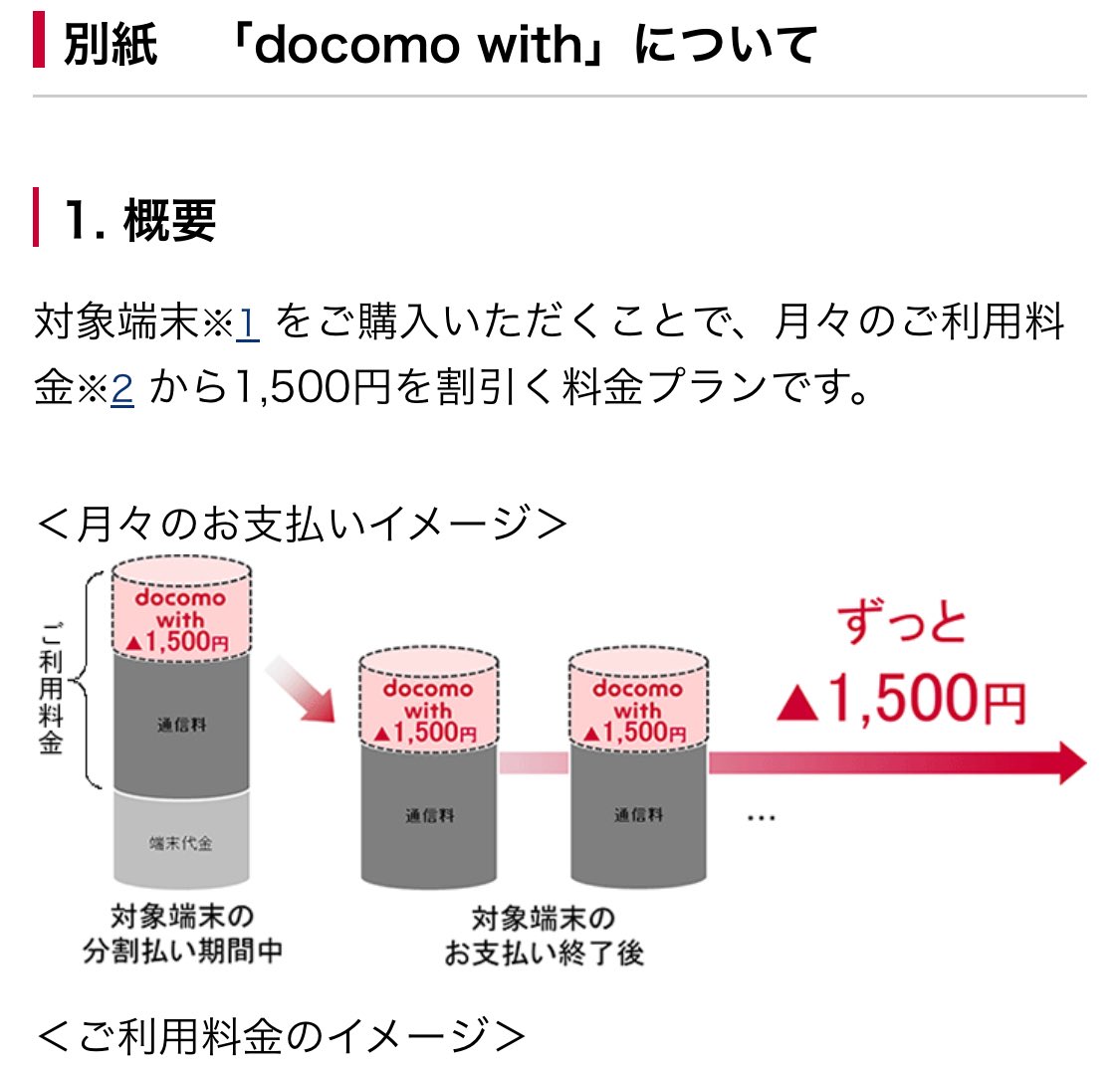 mx13611947's tweet photo. docomo with
（割引を伴う機種変更や契約変更をしなければ）ずっと1500円割引と理解してましたが……私の誤解でしたか…

少なくとも当時のあれは誤解を招く案内でしたよね？

https://t.co/eWoHdozHGR https://t.co/qkW9XA9L8S