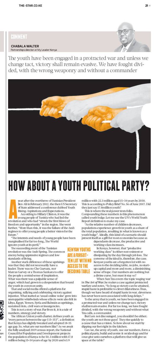 #GenZ, Kenyan youth continue to be a forgotten lot with no access to decision making,no jobs,no start-up capital&amp;more&amp;more;a diminishing sense of hope.Youth numbers r nothing but a divine curse,but must it stay so? <a href="/KidiMwaga2/">Kidi Mwaga</a> @MinginBuch <a href="/EdwinAdoga/">edwin adoga</a> 
#TBT
