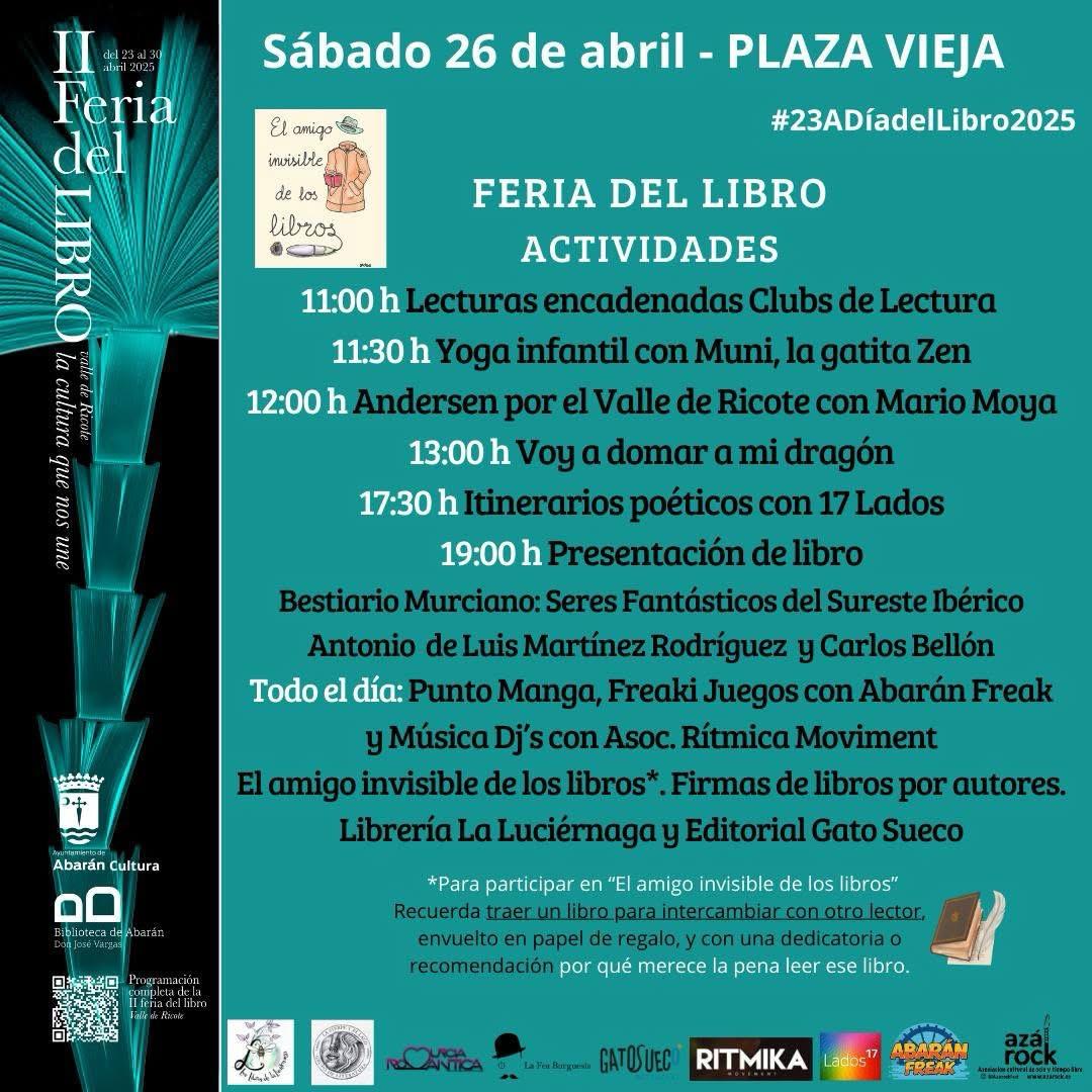 📚 Recordad que este sábado estaremos por Abarán presentando #BestiarioMurciano 📕 en la II Feria del Libro del Valle de Ricote 🏞️

🔎 Pondremos un poquico el foco en las criaturicas valricotíes recogidas por Patrick O'Malley a base de palabras y trazos en su librico maldito 💀