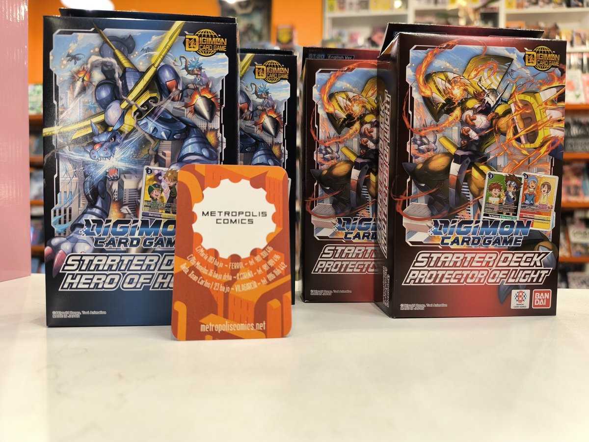 metropol_comics's tweet image. Pic zoooomm de los nuevos mazos #starterdeck de #Digimon! ¿Cual es el tuyo? Presentaciones a partir de este sábado 26 en tiendas. Infórmate en este enlace!!: cutt.ly/IraVkoVe
#lanzamiento #protectoroflight #heroofhope #digimontcg