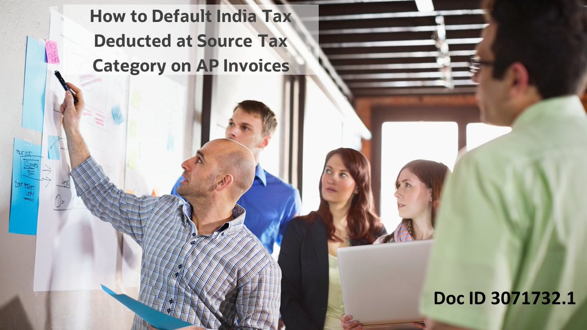 Oracle_EBS's tweet photo. Struggling to default India TDS tax details on AP invoices? Learn how to automate the process for #EBS #Invoices. Doc ID 3071732.1. https://t.co/nppWHVD4ud https://t.co/AFUUW9scKc