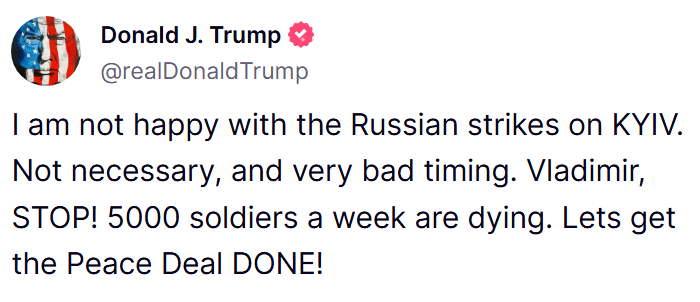 disclosetv's tweet photo. JUST IN - Trump to Putin: "Vladimir, STOP!" https://t.co/tUskCJiyvQ