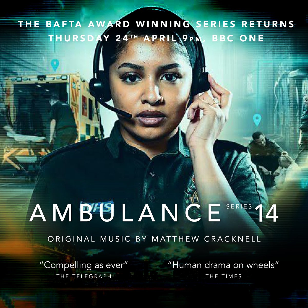 SERIES 14!  Our BAFTA award-winning series #Ambulance is back, revealing how frontline staff grapple to deliver the care to the nine million people of London.  Starting tonight 9pm BBC One 💚🚑🎵

bbc.co.uk/programmes/b09…

#music #bafta #composer #soundtrack <a href="/Ldn_Ambulance/">London Ambulance Service</a>