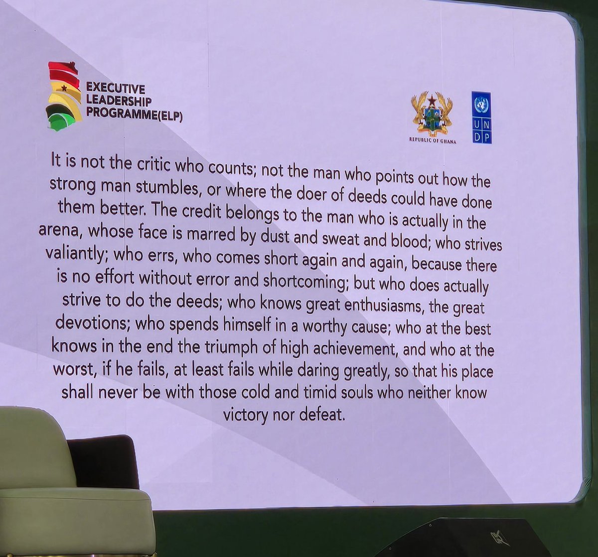 Theodore Roosevelt's profound statement. Chew on it.