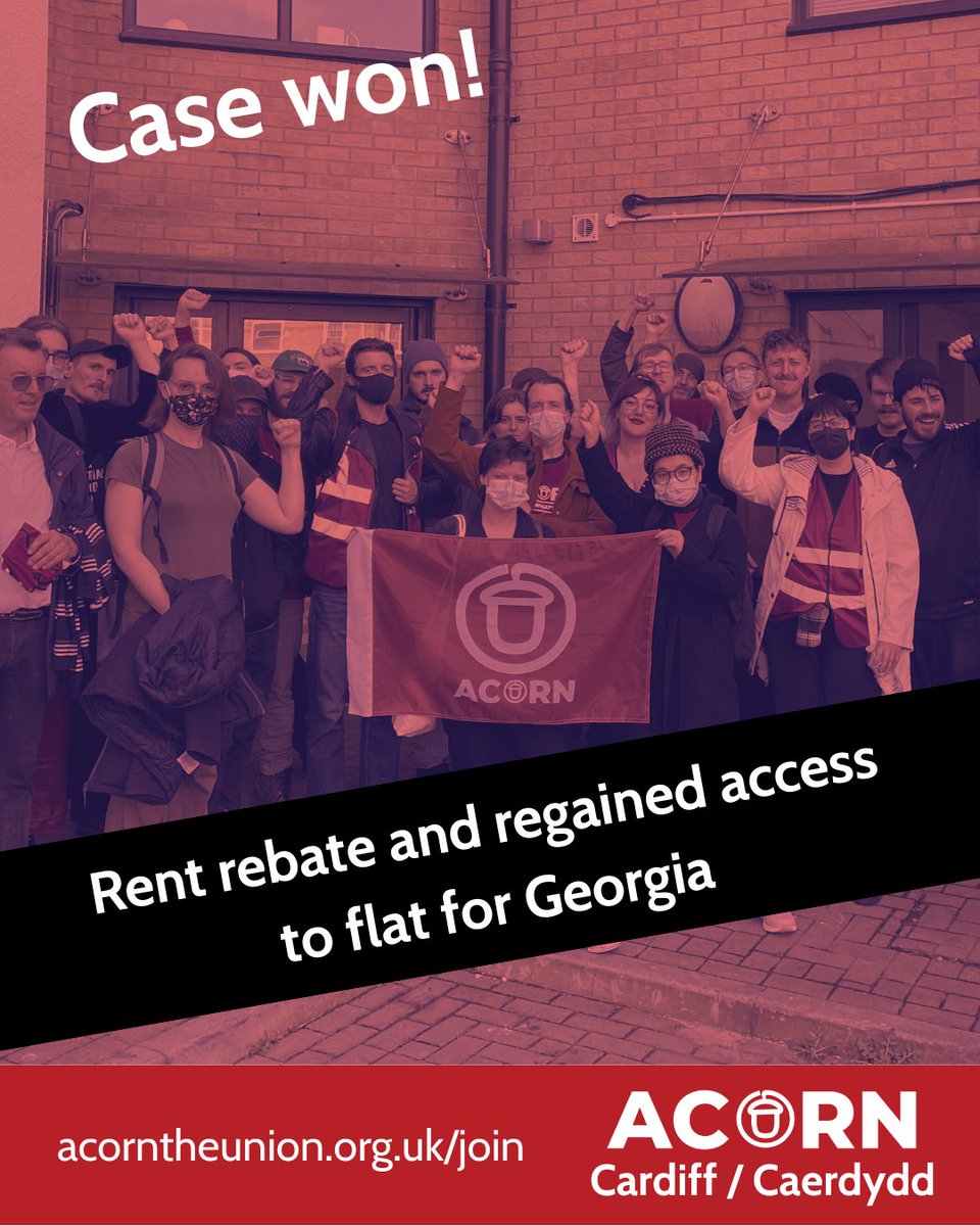 VICTORIES FOR OUR MEMBER GEORGIA 🎉✊
Georgia's landlord decided to retile the corridor floor with NO PRIOR NOTICE, making them unable to reach their flat through the front door. ACORN Cardiff was able to mobilise members to support Georgia on the day. 1/3