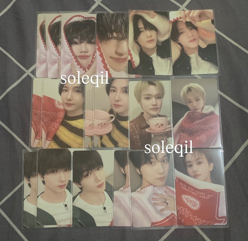 soleqil's tweet photo. hai guys ada yang masih cari pc ini ngga yaa? ku mau jual krn emang udah ga collect😞 prefer yang take all/bulk yaa~

wts pc pink christmas nct dream mark renjun jeno haechan jaemin chenle jisung https://t.co/wMPNeodLoc